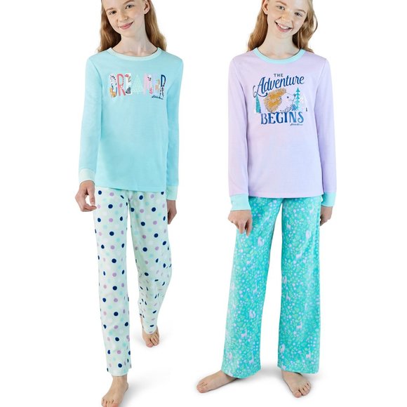 🦔 Eddie Bauer The Adventure Begins 4-Piece Mix & Match Pajama Set (L 14/16) NWT - Picture 1 of 16